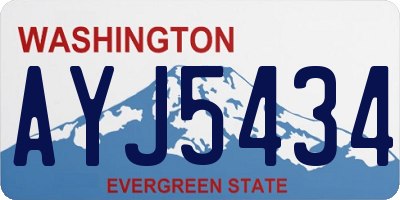 WA license plate AYJ5434