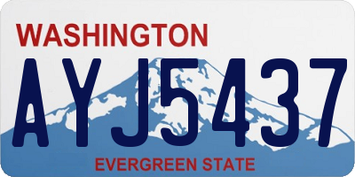 WA license plate AYJ5437