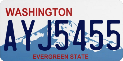 WA license plate AYJ5455