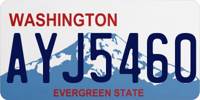 WA license plate AYJ5460