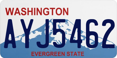 WA license plate AYJ5462