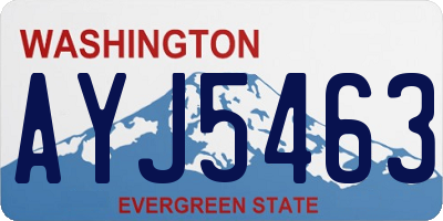 WA license plate AYJ5463