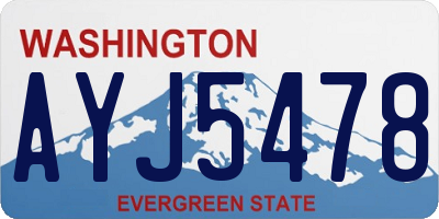 WA license plate AYJ5478