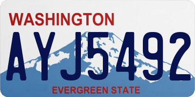 WA license plate AYJ5492