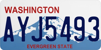 WA license plate AYJ5493