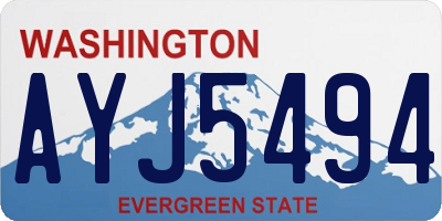 WA license plate AYJ5494