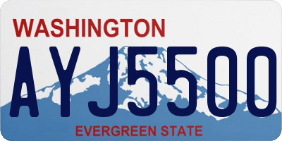 WA license plate AYJ5500