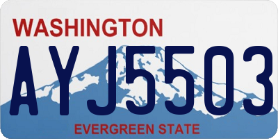 WA license plate AYJ5503