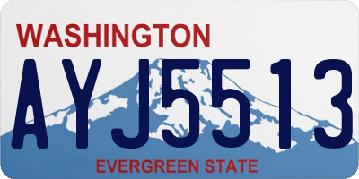 WA license plate AYJ5513