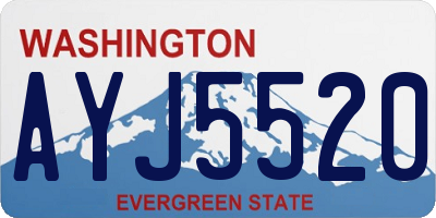 WA license plate AYJ5520