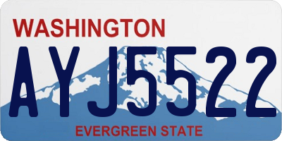 WA license plate AYJ5522