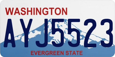 WA license plate AYJ5523