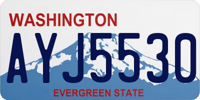 WA license plate AYJ5530