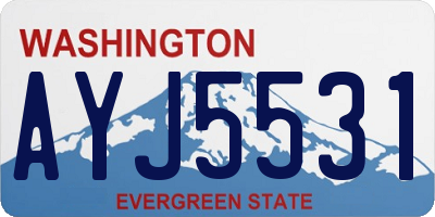 WA license plate AYJ5531