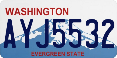 WA license plate AYJ5532