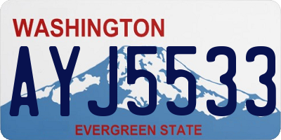 WA license plate AYJ5533