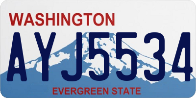 WA license plate AYJ5534