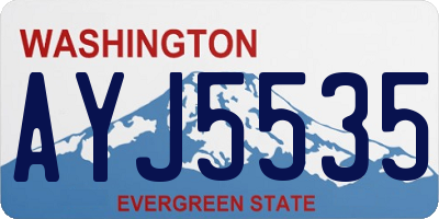 WA license plate AYJ5535