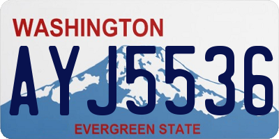 WA license plate AYJ5536