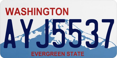 WA license plate AYJ5537