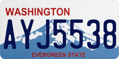 WA license plate AYJ5538