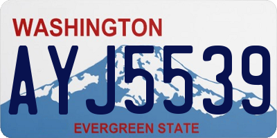 WA license plate AYJ5539