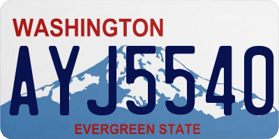 WA license plate AYJ5540