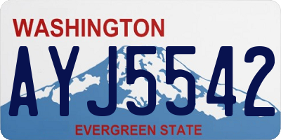 WA license plate AYJ5542