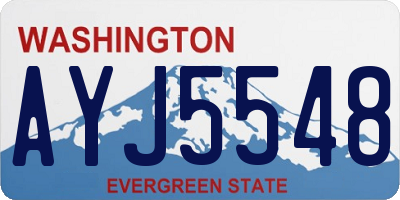 WA license plate AYJ5548