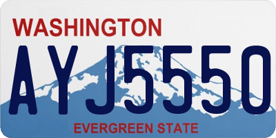 WA license plate AYJ5550