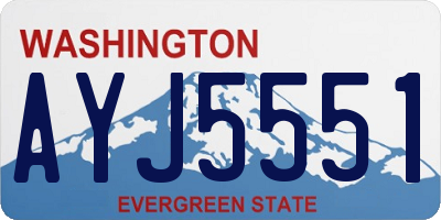 WA license plate AYJ5551