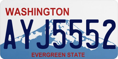WA license plate AYJ5552