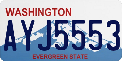 WA license plate AYJ5553