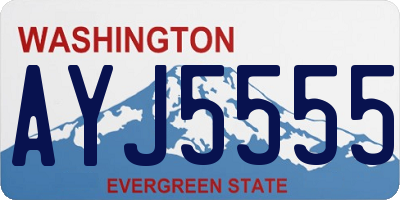 WA license plate AYJ5555