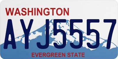 WA license plate AYJ5557