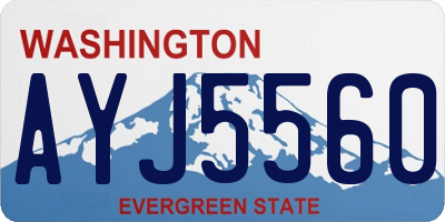 WA license plate AYJ5560