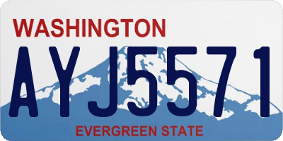 WA license plate AYJ5571
