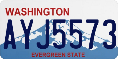 WA license plate AYJ5573