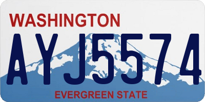 WA license plate AYJ5574