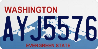 WA license plate AYJ5576