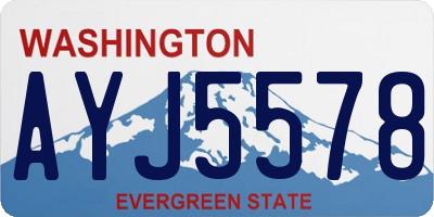 WA license plate AYJ5578