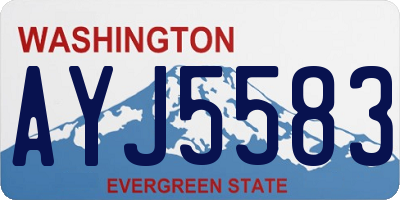 WA license plate AYJ5583