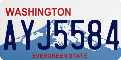 WA license plate AYJ5584