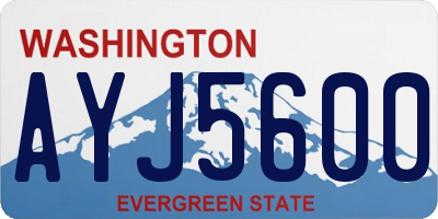 WA license plate AYJ5600