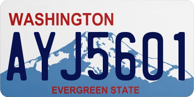 WA license plate AYJ5601