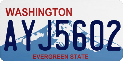 WA license plate AYJ5602