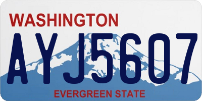 WA license plate AYJ5607