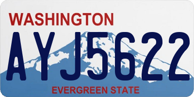 WA license plate AYJ5622