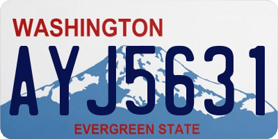 WA license plate AYJ5631