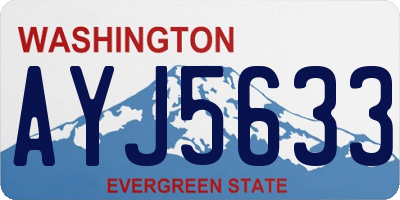 WA license plate AYJ5633